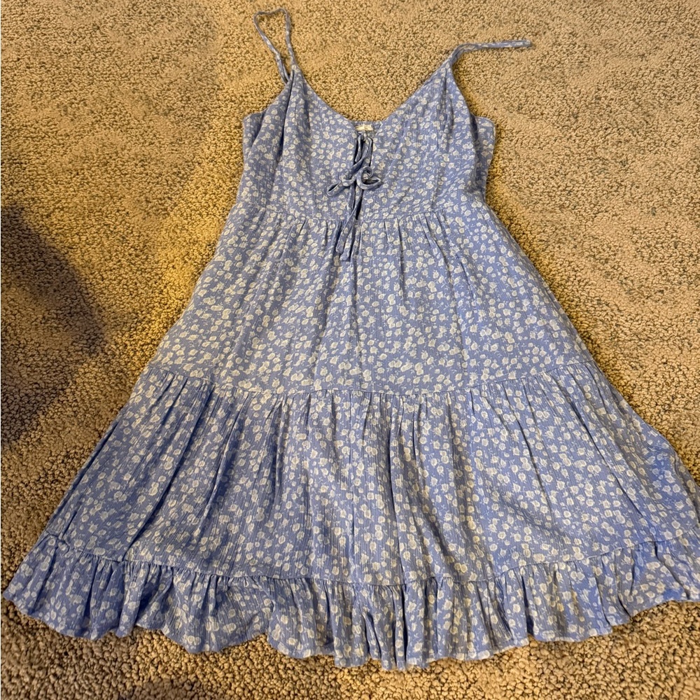 Garage Light Blue Dress with White Pattern